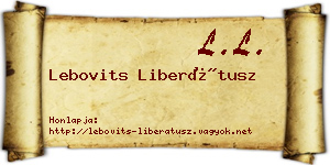 Lebovits Liberátusz névjegykártya